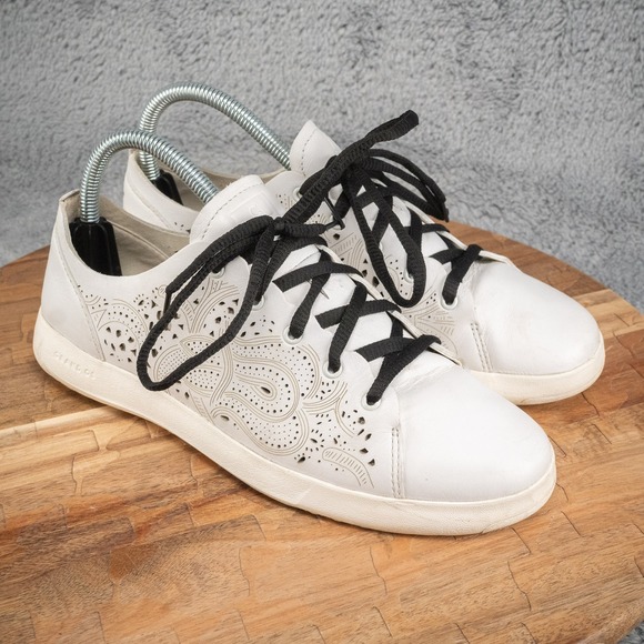 Cole Haan Shoes - COLE HAAN Grandpro Tennis Sneakers White Perforated Shoes Sz 7.5 B
